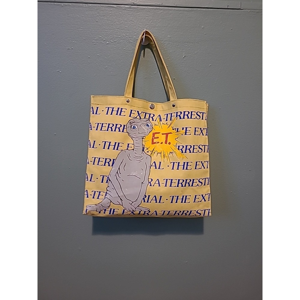 Vintage 1982‎ ET The Extra-Terrestrial Yellow Canvas Tote Bag Original
